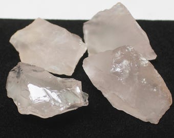 Raw Pink Rose Quartz: 124.50 Carats, 25-30mm, Jewelry Making (4 Pieces)
