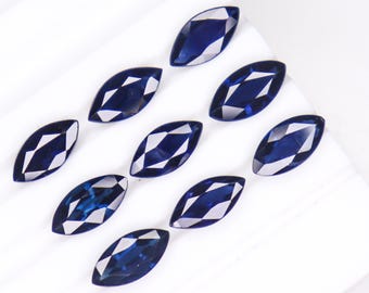 Faceted Marquise Blue Sapphire: Natural Gemstone for Jewelry Making