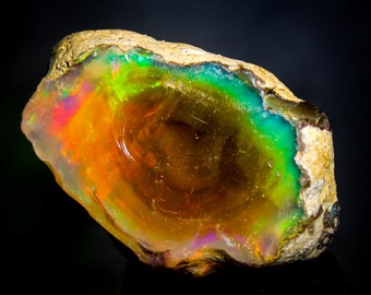 100% Natural Opal Raw, Specimen Opal Raw, Natural Ethiopion Opal Raw, Rainbow Fire, Opal Rough 33x21x23 MM, 75.35 CTS.