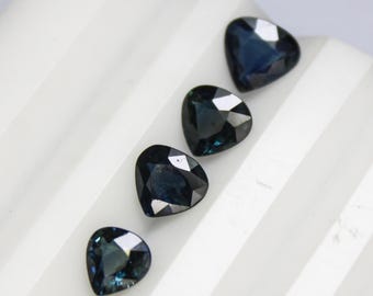 Faceted Blue Sapphire Heart Lot: 5-6mm Natural Gemstone