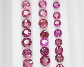 Faceted Pink Sapphire Round Gemstone: 3mm, 4mm, 5mm Jewelry Making