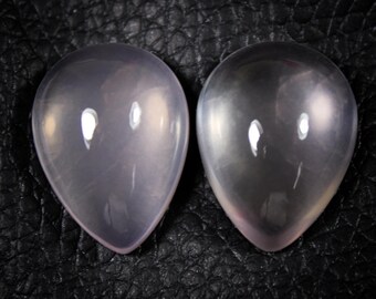 Rose Quartz Cabochon Pair: Pear Gemstone Supplies, 33 CTS