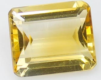 Faceted Yellow Citrine Gemstone: Natural Rectangle, 5.00 Carats