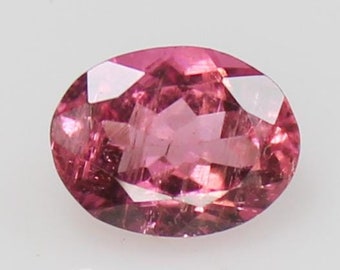 Faceted Pink Tourmaline Gemstone: Oval, 8x6x4mm, 1.30 CTS