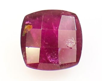 Natural Pink Tourmaline Gemstone: Checker Cut Cushion, 3.55 CTS (9x9x6 MM)