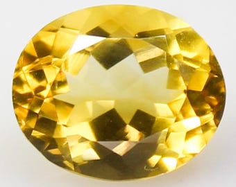 Faceted Yellow Citrine: Natural Oval Gemstone from Brazil (4.65 Carats)