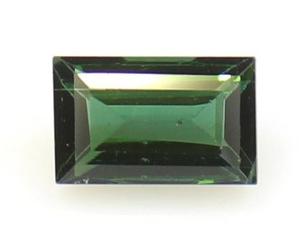 Natural Blue Tourmaline Faceted Gemstone: Rectangle, 1.35 CTS (8x5x4 MM)