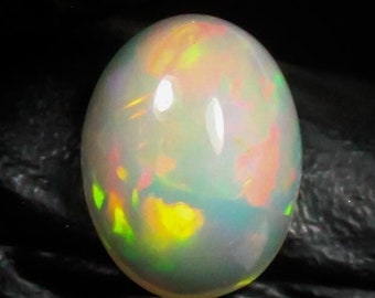 Natural Welo Opal Cabochon: Multi Fire Oval Gemstone, 1.85 CTS (10x8x5 MM)