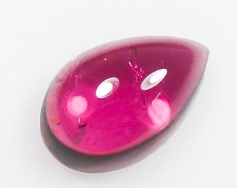 Natural Pink Tourmaline Pear Cabochon: Jewelry Making Gemstone (11x7x4 MM, 3.00 CTS)