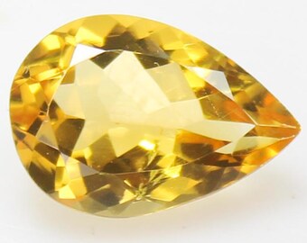 Faceted Yellow Citrine: Natural Pear-Shape Gemstone from Brazil (3.60 Carats)