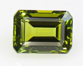 Natural Green Tourmaline Gemstone: Rectangle Faceted Jewelry Stone (8x6x5 MM, 2.15 CTS)