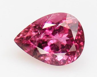 Pear Shape Rubylite Tourmaline Gemstone: 1.85 CTS, 9x7x5 MM