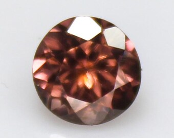 Faceted Pink Zircon Gemstone: 0.85 Carat Round Stone, Jewelry Making