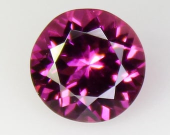 Natural Pink Tourmaline Gemstone: Round Faceted Jewelry Stone (7x4 MM, 1.25 CTS)