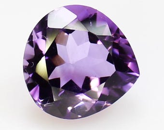 Faceted Heart Shape Purple Amethyst Gemstone (13x13x13 mm, 6.80 Cts)