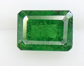 Natural Tsavorite Gemstone: 1.25 Carat Dark Green Cushion Cut