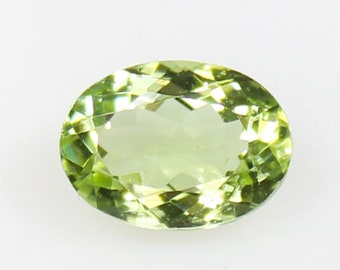 AAA+ Green Tourmaline Gemstone: Oval Faceted Gem (9X6X4 MM, 1.70 CTS)