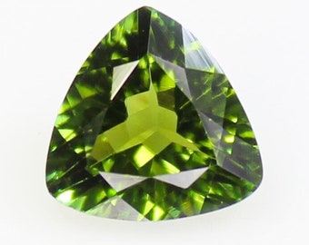 Natural Green Tourmaline Gemstone: AAA+ Trillion Cut, 1.65 CTS (8x8x4 MM)