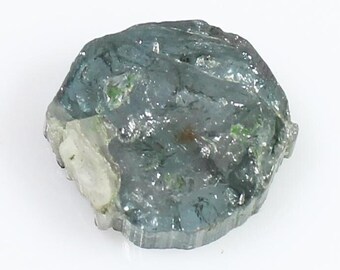 Natural Blue Tourmaline Slice: Polished Gemstone for Jewelry Making (7.55 CTS, 12X12X4 MM)