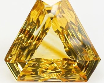 Natural Yellow Citrine: Trillion Cut Gemstone, 11.00 Carats