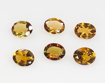 Natural Yellow Tourmaline Gemstone Lot: Faceted Oval Stones, 1.90 CTS (6 Pcs)