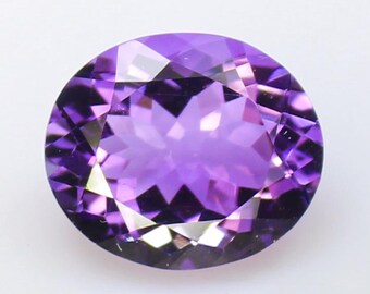 Natural Purple Amethyst Gemstone: AAA+ Oval Faceted Stone (14x12x7 mm, 6.70 CT)
