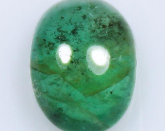 1 Pcs Emerald Smooth Oval Cabochon 8x6x3mm Emerald Gemstone, 1.15 Cts.