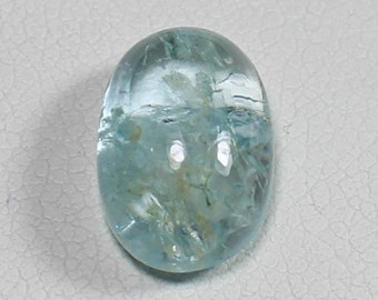 Natural Blue Aquamarine Cabochon: Oval Gemstone, 4.20 Ct (11x8x5 MM)