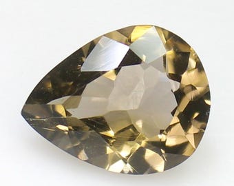 Faceted Pear Smokey Quartz: 6.10 Carat Brown Gemstone