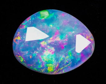 Rose Cut Opal Gemstone: 2.45 Carat Multi Fire Ethiopian Opal