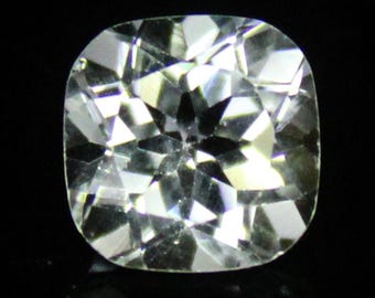 Faceted White Topaz: 3.00 Carat Cushion Cut Gemstone