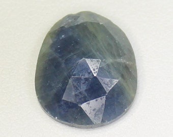 Natural Blue Sapphire Rose Cut Gemstone: 7.60 Carats, Fancy Shape