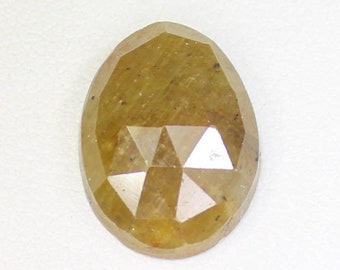 Natural Rose Cut Yellow Sapphire: 5.95 Carats, Fancy Shape