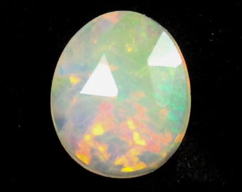 Natural Ethiopian Opal Slice: Rose Cut Gemstone, Jewelry Making (2.00 Cts, 13x10x3 MM)