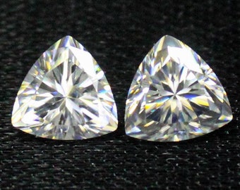 Trillion White Moissanite Diamond Pair: 2.50 Carats, 7x7x4 mm