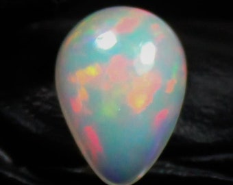Natural Welo Opal Pear Cabochon: Multi Fire Gemstone, 2.00 Carat