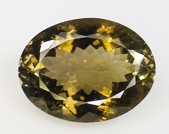 Oval Greenish Yellow Tourmaline Gemstone: Natural Bio Color, 32.40 CTS