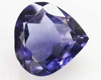 Natural Blue Iolite Gemstone: 3.65 Carat Heart, 11x11x6 mm