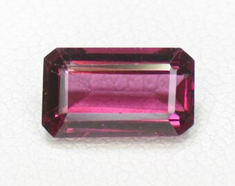 Pink Rhodolite Garnet: Faceted Rectangle Loose Gemstone (9x5x4 MM, 2.15 Cts