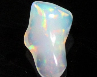 Natural Fire Opal Tumble, White Ethiopian Opal Tumble, 2.25 Carats, 14x7x5 MM Polished Opal, Loose Gemstones, October Birthstone