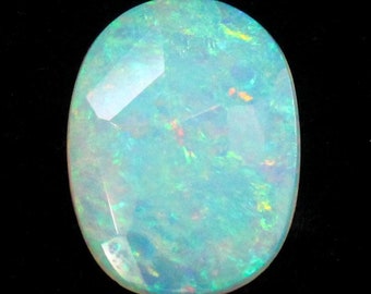 Natural Rose Cut Ethiopian Opal: Multi Fire Oval Gemstone (19x14x2 MM, 3.30 CTS)