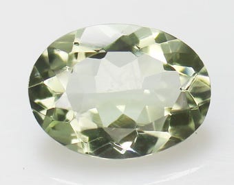 Faceted Green Amethyst Gemstone: Oval Jewelry Making Piece, 8.00 Carats