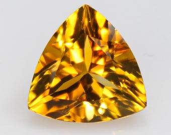 Natural Yellow Citrine Gemstone: Faceted Trillion Cut, 2.75 CTS