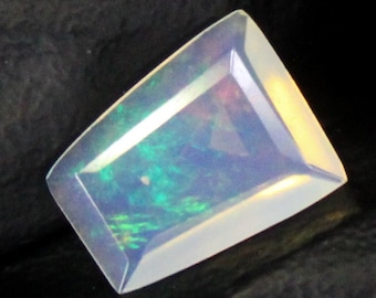 Faceted Ethiopian Opal Gemstone: 1.00 Carat Fancy Shape, 10x8x3 mm