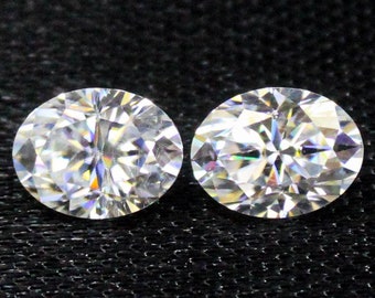 Oval White Moissanite Diamond Pair: 2.70 Carats, 8x6x5 mm