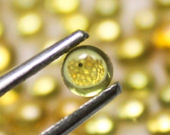 Yellow Sapphire Cabochon Lot: 3mm-4mm Round Gemstone