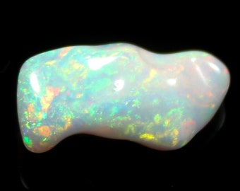 Natural Fire Opal Tumble, White Ethiopian Opal Tumble, 1.90 Carats, 15x12x4 MM Polished Opal, Loose Gemstones, October Birthstone