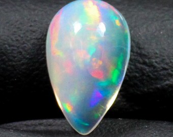 Natural Welo Opal Pear Cabochon: Multi Fire Gemstone (2.70 CTS, 13x8x5 MM)