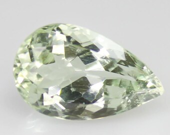 Faceted Green Amethyst Pear Shape: 4.65 Carat Gemstone