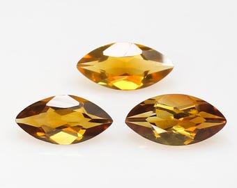 Natural Yellow Citrine Marquise Cut Gemstones: 2.75 CTS, 3 Pcs Lot